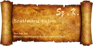 Szathmáry Kolos névjegykártya